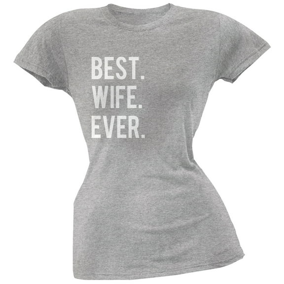 Valentine's Day Best Wife Ever Heather Grey Soft Juniors T-Shirt - Small