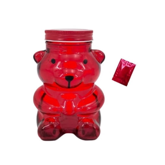 Valentine’s Day Big Glass Bear Container (Red) – Decorative Jar for Candy, Treats, and Gifts, Perfect for Romantic Home Decor and Celebrations (1-Count) – Includes (1) Exclusive Canzonet Pennette