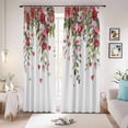 thumbnail image 1 of Valentine's Day Blackout Curtains for Bedroom/Living Room, Pinch Pleated Black Out Curtains, Watercolor Roses Flowers Leaves Spring Room Darkening Window Drapes with Hooks 2 Panels, 59"x70", 1 of 8