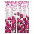 thumbnail image 1 of Valentine's Day Blackout Curtains for Bedroom/Living Room, Pink Roses Love Hearts Romantic Thermal Insulated Kitchen Drapes with Grommets, Light Blocking Window Treatment, 2 Panels 42" x 84", 1 of 7