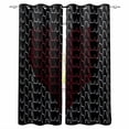 thumbnail image 1 of Valentine's Day Blackout Curtains for Bedroom/Living Room, Thermal Insulated Kitchen Curtains, Black Red Chic Love Heart Abstract Stripes Grommet Darkening Window Treatment Drapes 52"x63"x2, 1 of 8