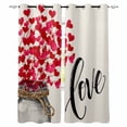 thumbnail image 1 of Valentine's Day Blackout Curtains for Bedroom, Red Love Heart Branches Bottles Beige Thermal Insulated Kitchen Drapes with Grommets, Light Blocking Window Treatment, 2 Panels 52" x 63", 1 of 7