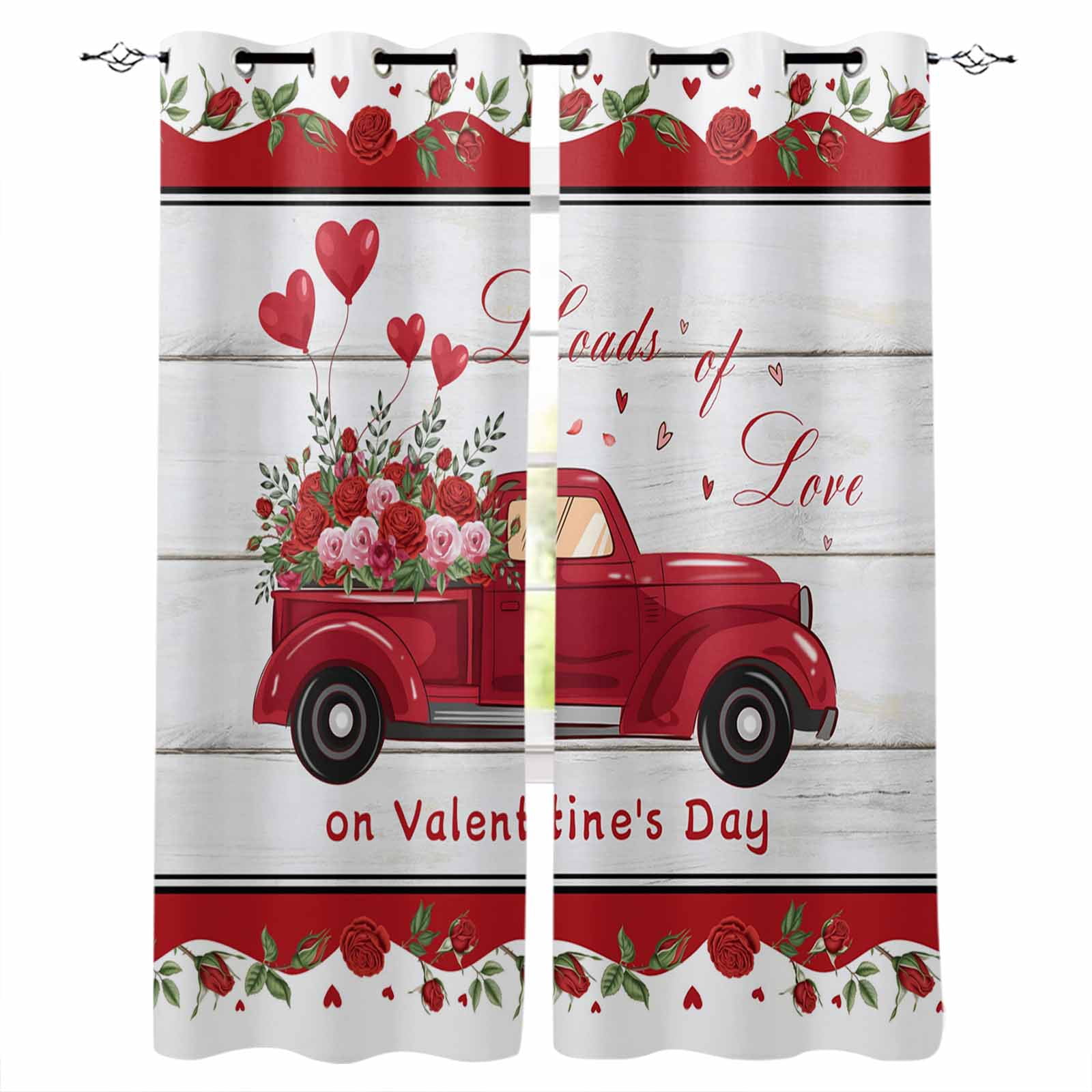 Valentine's Day Blackout Curtains for Bedroom, Thermal Window Treatment ...