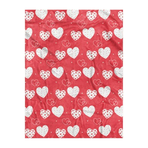 Valentine's Day Blanket Soft Flannel Lightweight Love Heart Valentines Throw Blanket Cozy Warm Blankets All Seasons Home Party Decor On Living Room Sofa Couch Bed 70x100CM,A