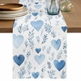 thumbnail image 1 of Valentine's Day Blue Table Runner 72 Inches, Spring Love Leaves Botanical Bed Runner Dresser Scarves Tabletop for Indoor Outdoor Parties/Ceremony/Banquet, 14" x 72", 1 of 8