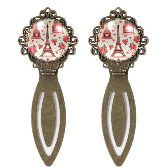 Valentine's Day Book Accessories: Vintage Copper- Set of 2, Stainless Steel Reading Accessories for Book Lovers and Readers