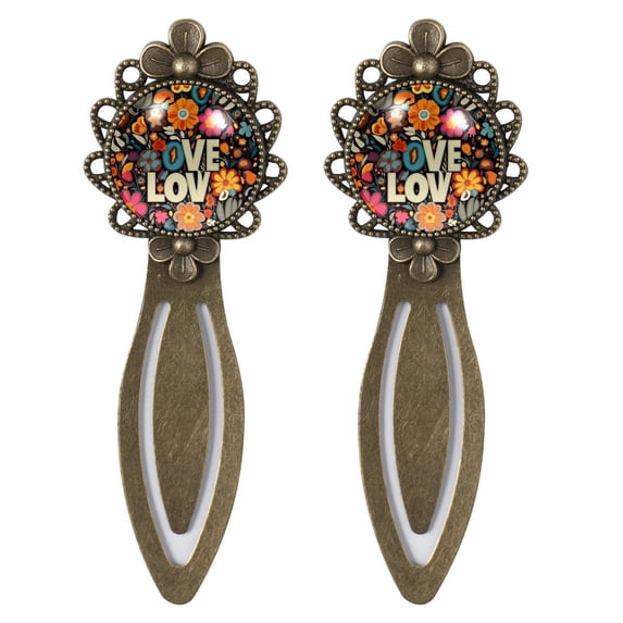 Valentine's Day Bookmarks: Vintage Copper-Colored Lace Reading Accessories - Ideal Book Accessories for Book Lovers - Set of 2 Stainless Steel Bookmarks