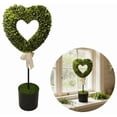 thumbnail image 1 of Valentine's Day Boxwood Heart Topiaries with White Bow, Garden Decors - (Green,31.5"), 1 of 9