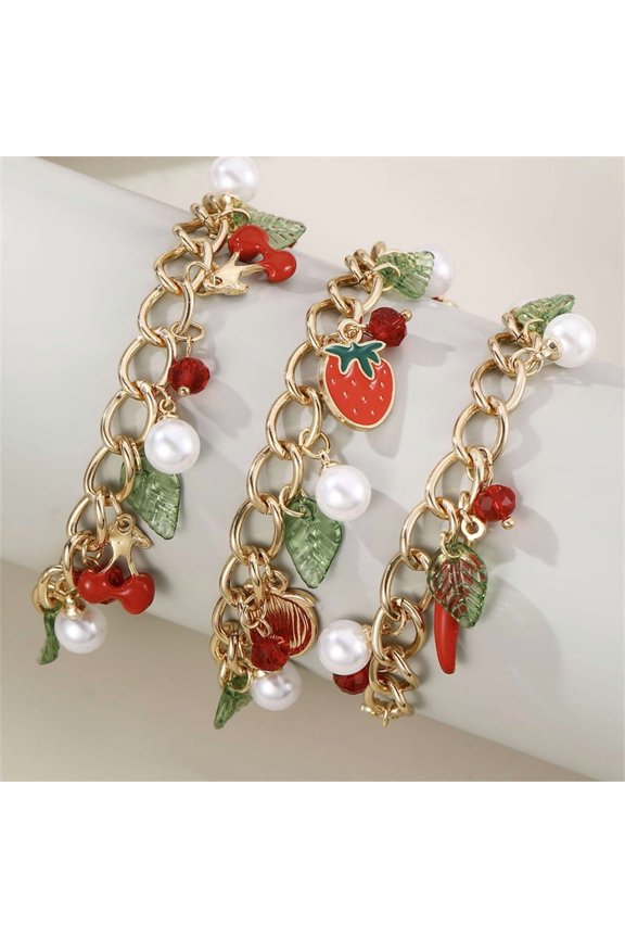 Valentine's Day Bracelet Red Accessories Cherry Bracelet