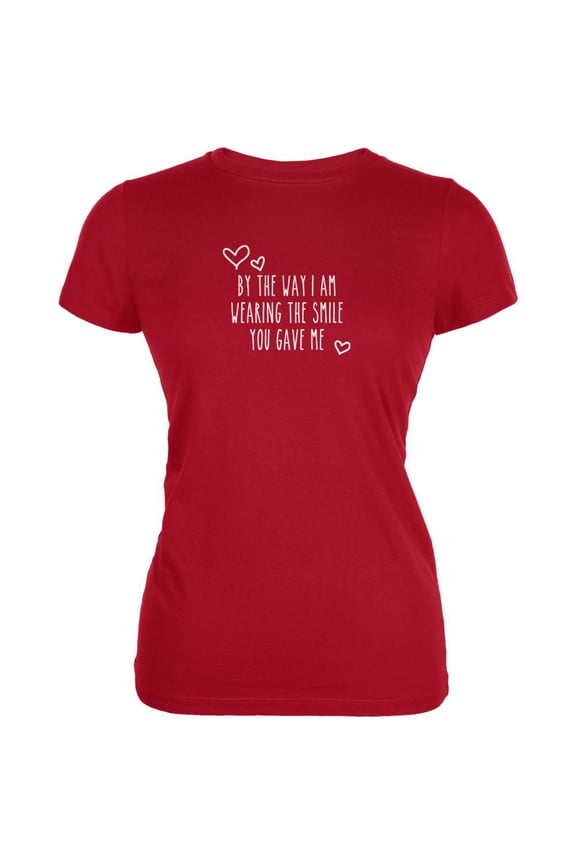 Valentine's Day By The Way Red Juniors Soft T-Shirt - Medium