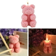 Valentines Day Candle Molds Rose Bear Candle Mold 3D Teddy Bear Silicone Mold for Scented Candles Making Wax Resin Casting Cake Dessert Mousse Mold Epoxy Resin Crafts Birthday Mothers Day Gifts