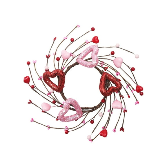 Valentine's Day Candle Ring Floral Centerpiece With Greenery And Berry For