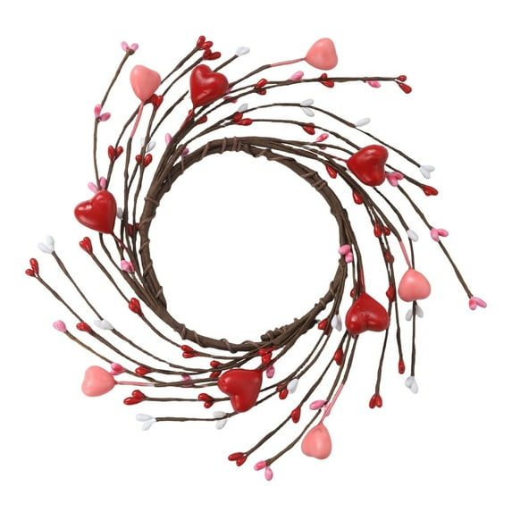 Valentine's Day Candle Ring Floral Centerpiece with Ambient LED Lights for Room Living Room Wreath 2