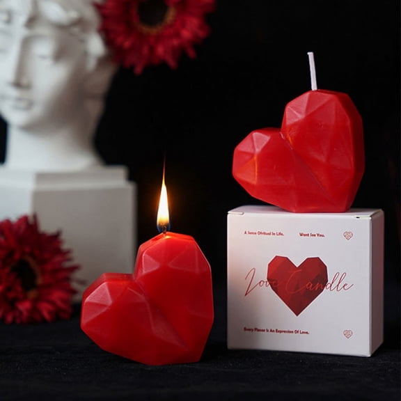 Valentine's Day Candles Handmade Scented Red Heart Candles Rose Shaped Candles Mini Tealight Candles Mini Heart Candles Candles for Wedding Anniversary Hear