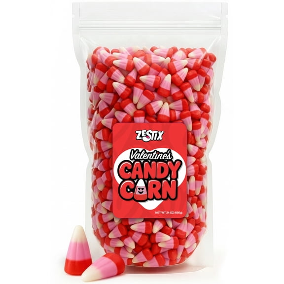 Valentines Day Candy Corn, 24 oz Bag Pink, Red & White Seasonal Candy for Parties, Gifts & Treat Bowls