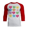 thumbnail image 1 of Valentine's Day - Candy Hearts Mens Soft Raglan T Shirt White-Red LG, 1 of 1