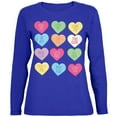 thumbnail image 1 of Valentine's Day - Candy Hearts Womens Long Sleeve T Shirt Royal MD, 1 of 1