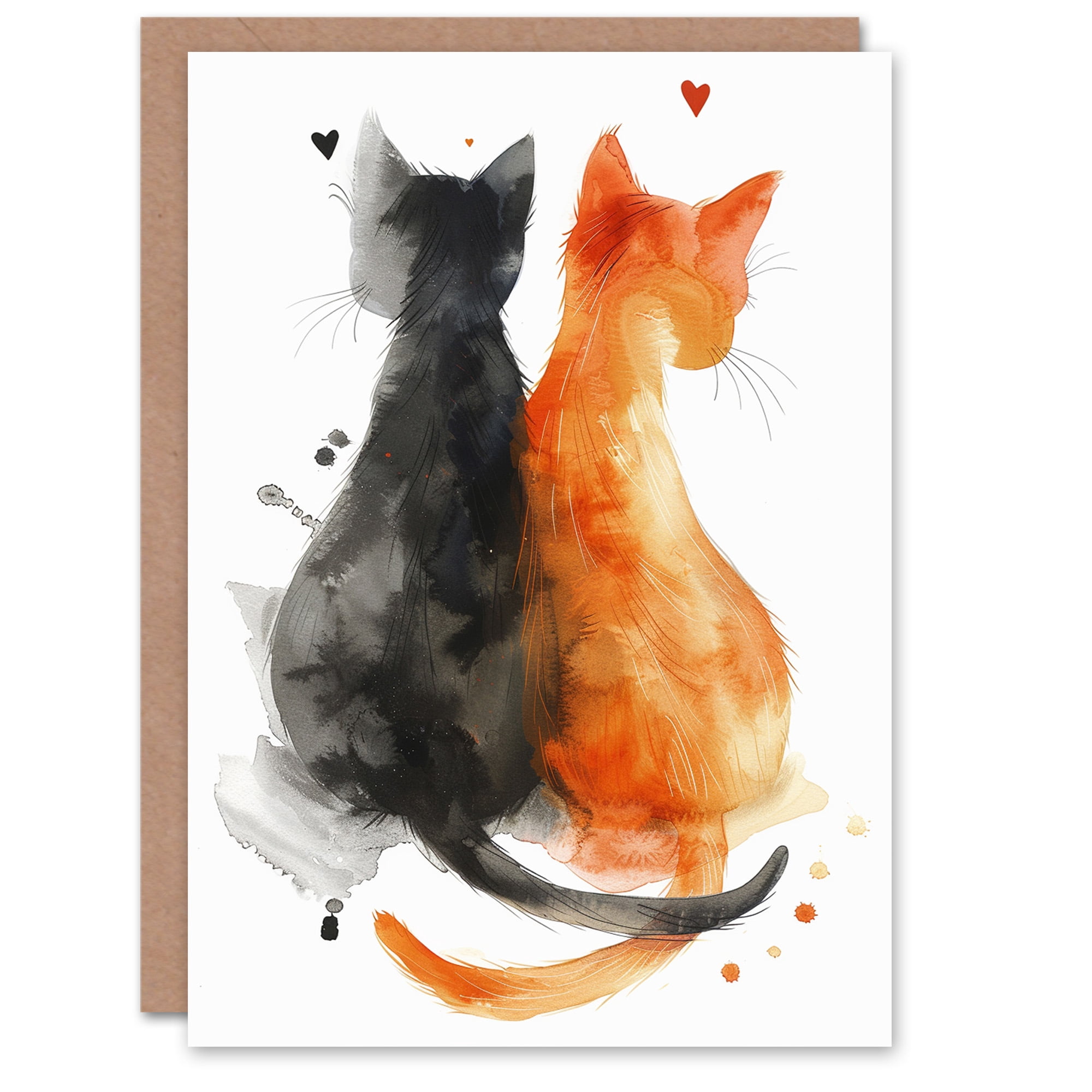 Cartoon Ginger Tabby Cat with Hearts in Eyes. Cat in Love Stock Vector