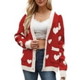 thumbnail image 1 of Valentine's Day Cardigans for Women Cute Heart Printed V-Neck Button Down Cardigan Sweaters with Pockets Shermie, 1 of 5