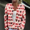 thumbnail image 1 of Valentine's Day Cardigans for Women Love Heart Graphic Y2K Button Open Front Sweaters Valentines Day Outfits, 1 of 6