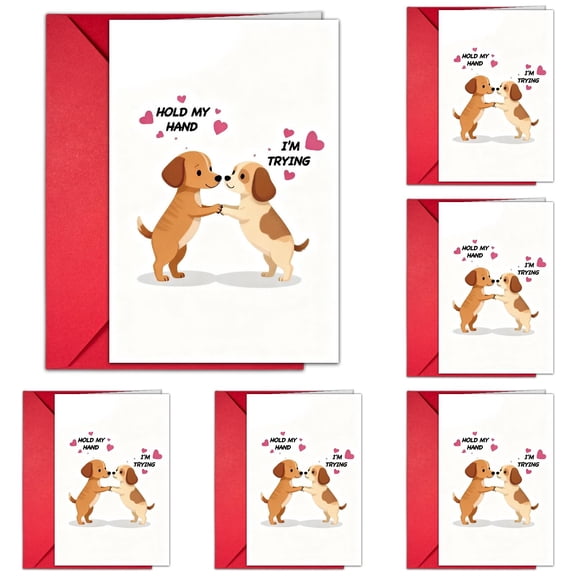 Valentine’s Day Cards with Envelopes – Cute Animal Love Note Greeting Card Set, 6-Pack Blank Inside for Personalized Messages, Sweet Romantic Valentine Cards for Him, Her, Kids, Friends & Couples