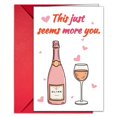 thumbnail image 1 of Valentine's Day Cards with Envelopes – Cute Romantic Love Note Set 1-Pack Blank Greeting Cards with Wine Glass Illustrations, D, 1 of 5