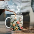 thumbnail image 1 of Valentine's Day Ceramic Coffee Mug, 11oz Rose Themed Gift Mug, Microwave & Dishwasher Safe Travel Tumbler for Tea Hot Chocolate, Romantic Present for Him Her, 1 of 8