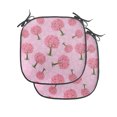 thumbnail image 1 of Valentine's Day Chair Seating Cushion Set of 2, Continuous Pattern of Mini Hearts Romantic Tree Abstract Design, Seat Pads with Anti-slip Backing, 16"x16", Pink and Pastel Pink, by Ambesonne, 1 of 7