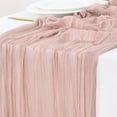 thumbnail image 1 of Valentine's Day Cheesecloth Table Runner Boho Rustic Gauze Cheese Cloth Runner for Wedding Party Baby Shower Birthday Home Decor Holiday Decorations 35x120 Inch(Rose Gold), 1 of 6