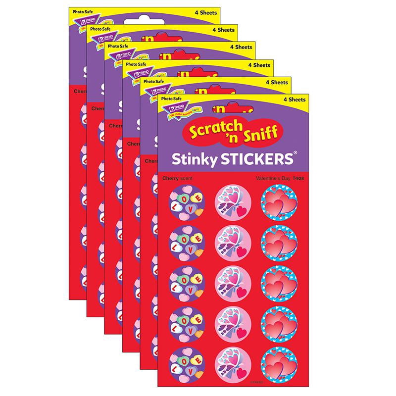 TREND Valentine's Day/Cherry Stinky Stickers, 60 Per Pack, 6 Packs