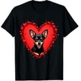thumbnail image 1 of Valentine's Day Chihuahua Valentine Heart Graphic Crew Neck Short Sleeve T-Shirts (Men's, Women's), 1 of 4