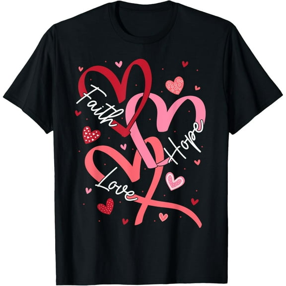 Valentine's Day Christian Faith Hope Love Hearts Religious T-Shirt