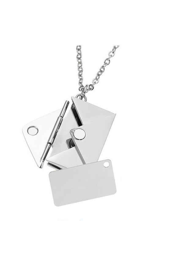 Valentine's Day Christmas Gift Stainless Steel Photo Frame Envelope Necklace Locket Necklace for Women Men