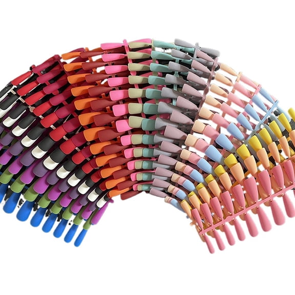 Valentine's Day Christmas Matte Press on Nails Long Black Fake Nails Press ons False Nails Full Cover Nail Tips Long Artificial Fingernails Presson on Manicure for Women