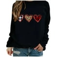 thumbnail image 1 of Kukoosong Valentine's Day Sweatshirts for Women Love Heart Grahic Print Long Sleeve Tops Oversized Patch Crewneck Pullover Shirts, 1 of 7