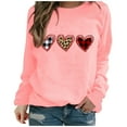 thumbnail image 1 of Kukoosong Valentine's Day Sweatshirts for Women Love Heart Grahic Print Long Sleeve Tops Oversized Patch Crewneck Pullover Shirts, 1 of 6