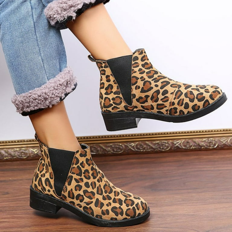 leopard print booties walmart