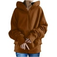 thumbnail image 1 of Valentine's Day Clearance Juebong Women's Solid Color Hoodie Zipper Long Sleeve Sweatshirts Long Coat Tops With Pockets, 1 of 8