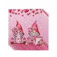 thumbnail image 1 of Valentine's Day Cloth Napkins Set of 4 Reusable Dinner Napkins, Ombre Pink Gnomes Love Roses Romantic Cocktail Napkin Washable Table Napkins for Wedding/Holiday Party/Baby Shower 20"x20", 1 of 7