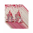thumbnail image 1 of Valentine's Day Cloth Napkins Set of 8 Reusable Dinner Napkins, Pink Gnomes Love Roses Romantic Beige Cocktail Napkin Washable Table Napkins for Wedding/Holiday Party/Baby Shower 20"x20", 1 of 7