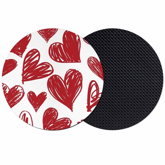 Valentine's Day Coasters Set of 2, Absorbent Coasters for Drinks, Red Heart Love Modern Minimalist Coaster for Desk Coffee Table Protection, Home Decor House Warming Gifts 4"