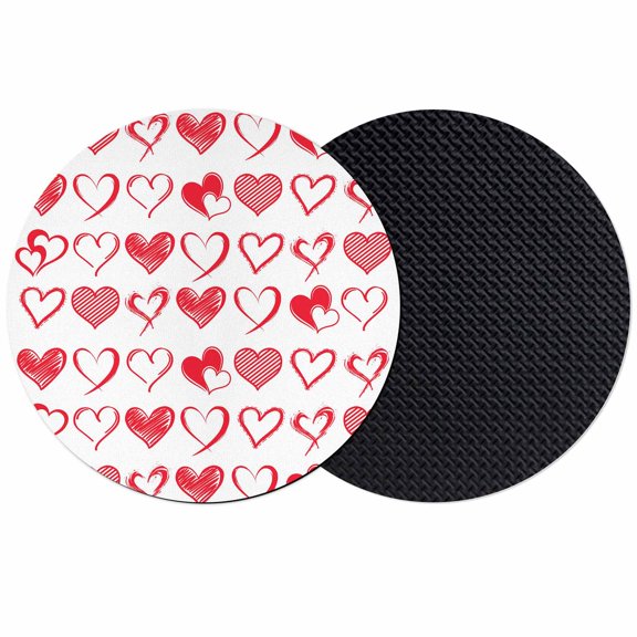 Valentine's Day Coasters Set of 2, Absorbent Coasters for Drinks, Valentines Red Love Heart Romantic Coaster for Desk Coffee Table Protection, Home Decor House Warming Gifts 4"
