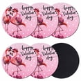 thumbnail image 1 of Valentine's Day Coasters Set of 6, Absorbent Coasters for Drinks, Flamingos Roses Love Romance Ombre Pink Coaster for Desk Coffee Table Protection, Home Decor House Warming Gifts 4", 1 of 8