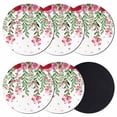 thumbnail image 1 of Valentine's Day Coasters Set of 6, Absorbent Coasters for Drinks, Pink Red Roses Love Heart Eucalyptus Leaves Coaster for Desk Coffee Table Protection, Home Decor House Warming Gifts 4", 1 of 8