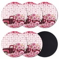 thumbnail image 1 of Valentine's Day Coasters Set of 6, Absorbent Coasters for Drinks, Pink Romantic Truck Love Roses Red Plaid Coaster for Desk Coffee Table Protection, Home Decor House Warming Gifts 4", 1 of 8