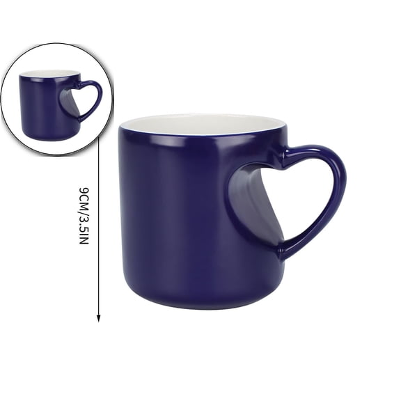 Valentine's Day Coffee Mug - Cute Ceramic Cup Love Gift with Heart Shaped Handle, Mug for Couples, Her, Boyfriend, Girlfriend