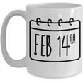 thumbnail image 1 of Valentine's Day Coffee Mug, February 14th Mug, Birthday Mug, Aquarius Mug, Calendar Year Design, Valentines Day Gifts For Him Her BFF Best Friend, 1 of 2