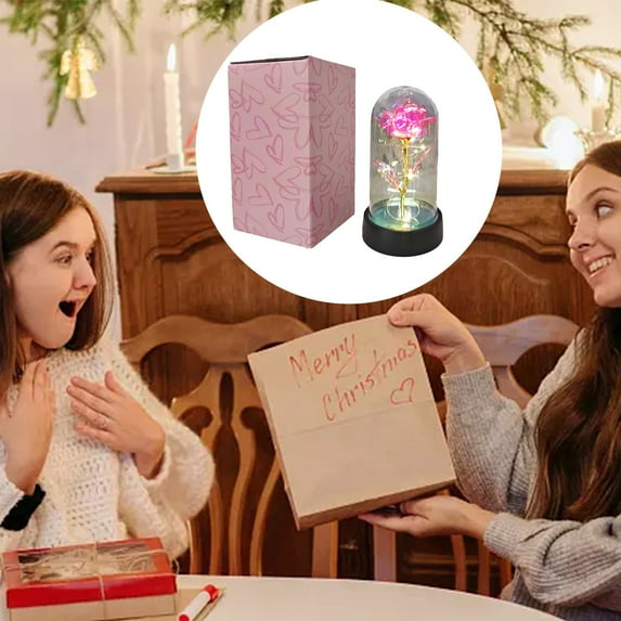 Valentine's Day Her Colorful Rose Flower Valentine Love Flowers Mom Mother's Women's Birthday Gifts Colorful Artificial Flower Gift Led Light, Xinsrenus Under $5! Valentine's Day Her