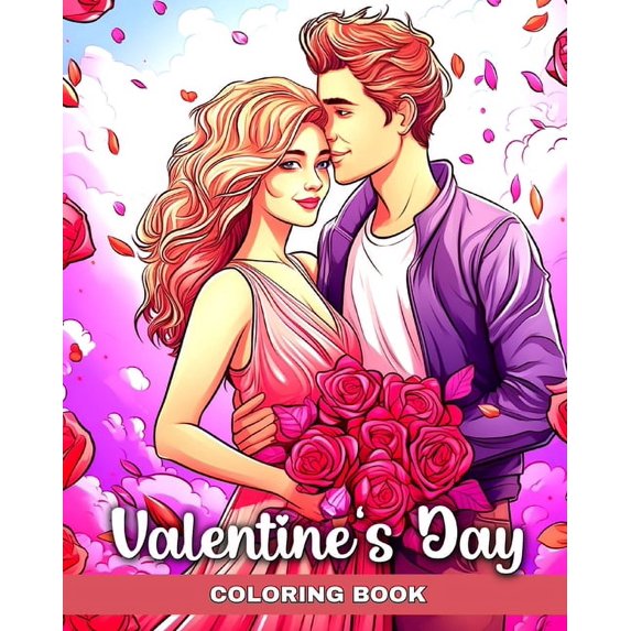 Valentine's Day Coloring Book: Love Coloring Pages for Adults and Teens, (Paperback)