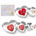 thumbnail image 1 of Valentine?s Day Cookie Cutters, 5 Pieces Heart Cookie Cutters Biscuit Sandwich Fondant Cutter for Baking and Decorating, Stainless Steel Dough Molds for Anniversary, Bridal, Engagement and Valentine, 1 of 3